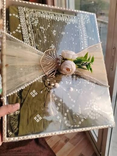 Trousseau tray with pearl border and tassel